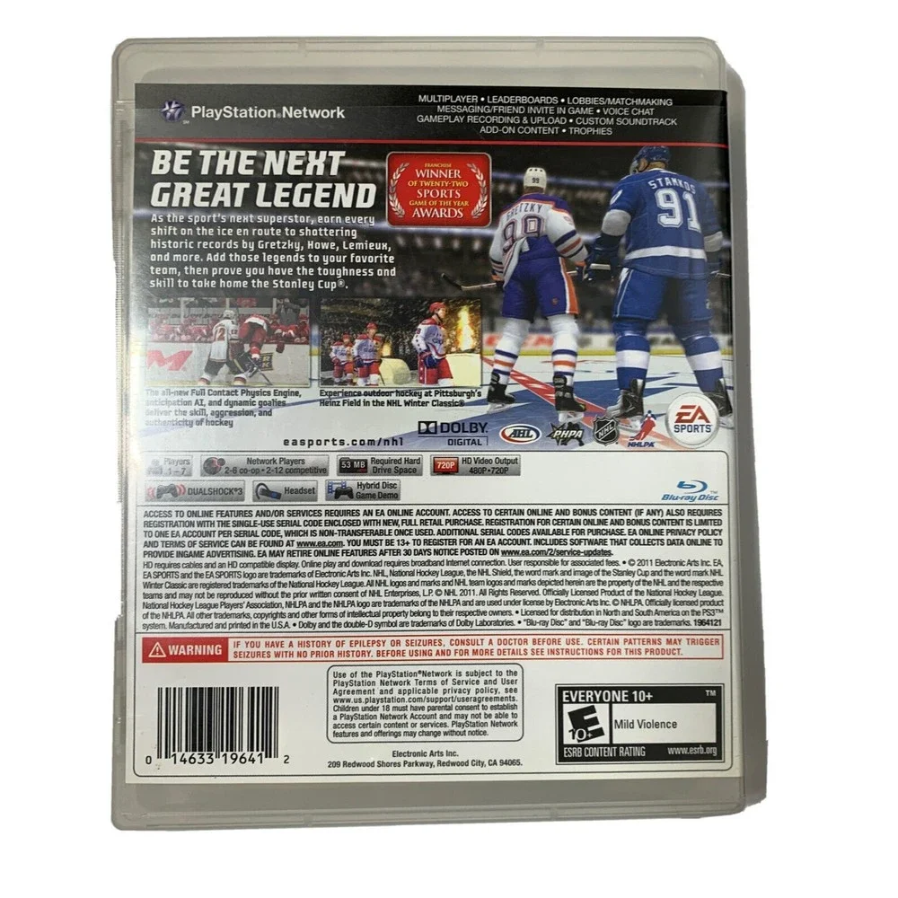 EA Sports NHL 12 Sony PlayStation 3, 2011 PS3 Hockey Video Game Complete Eit