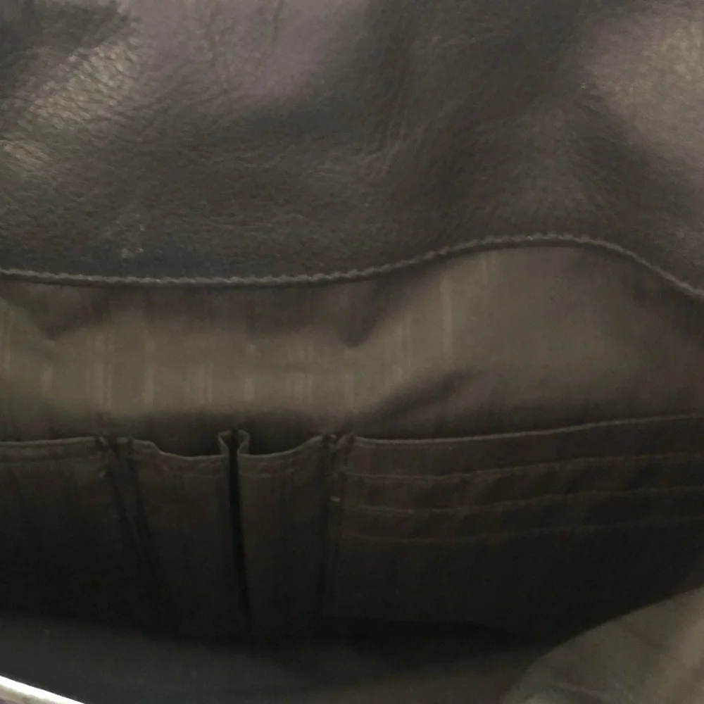 Tumi black leather