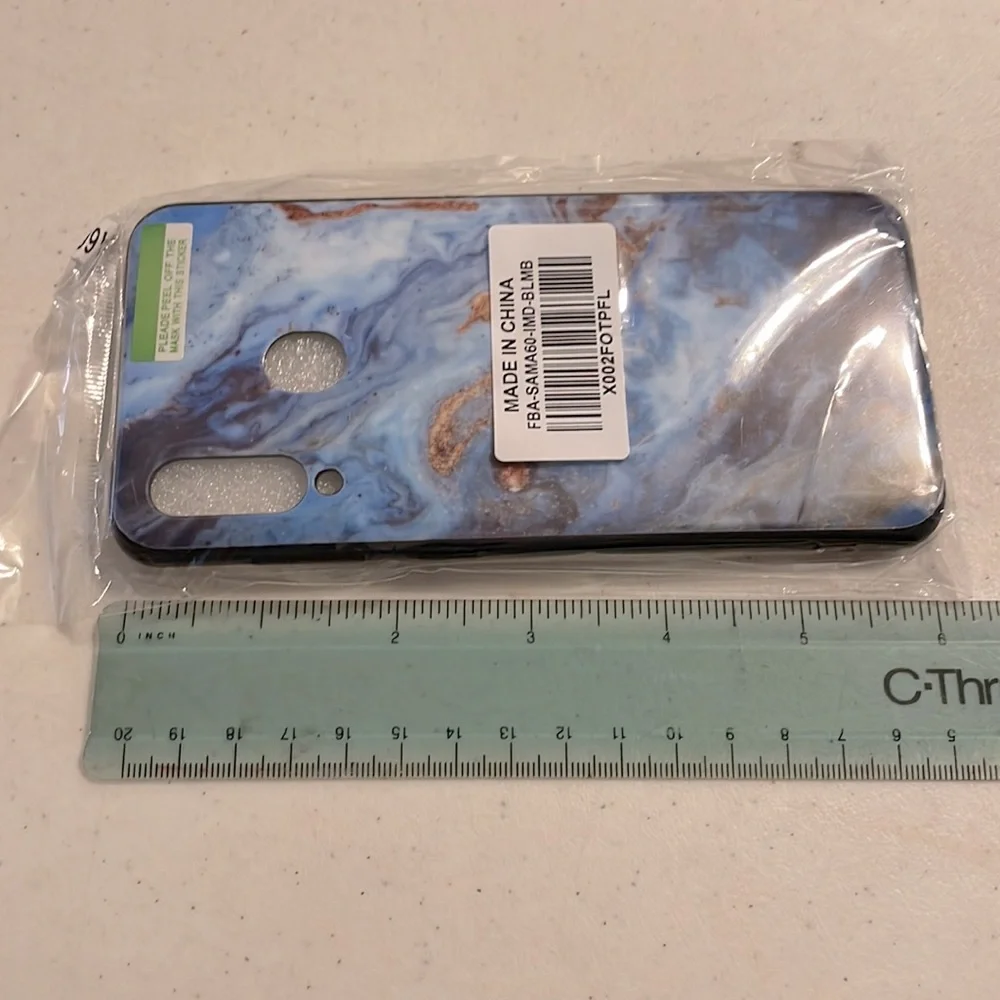 NWT Samsung A60/M40 Blue Marble Cellphone Case