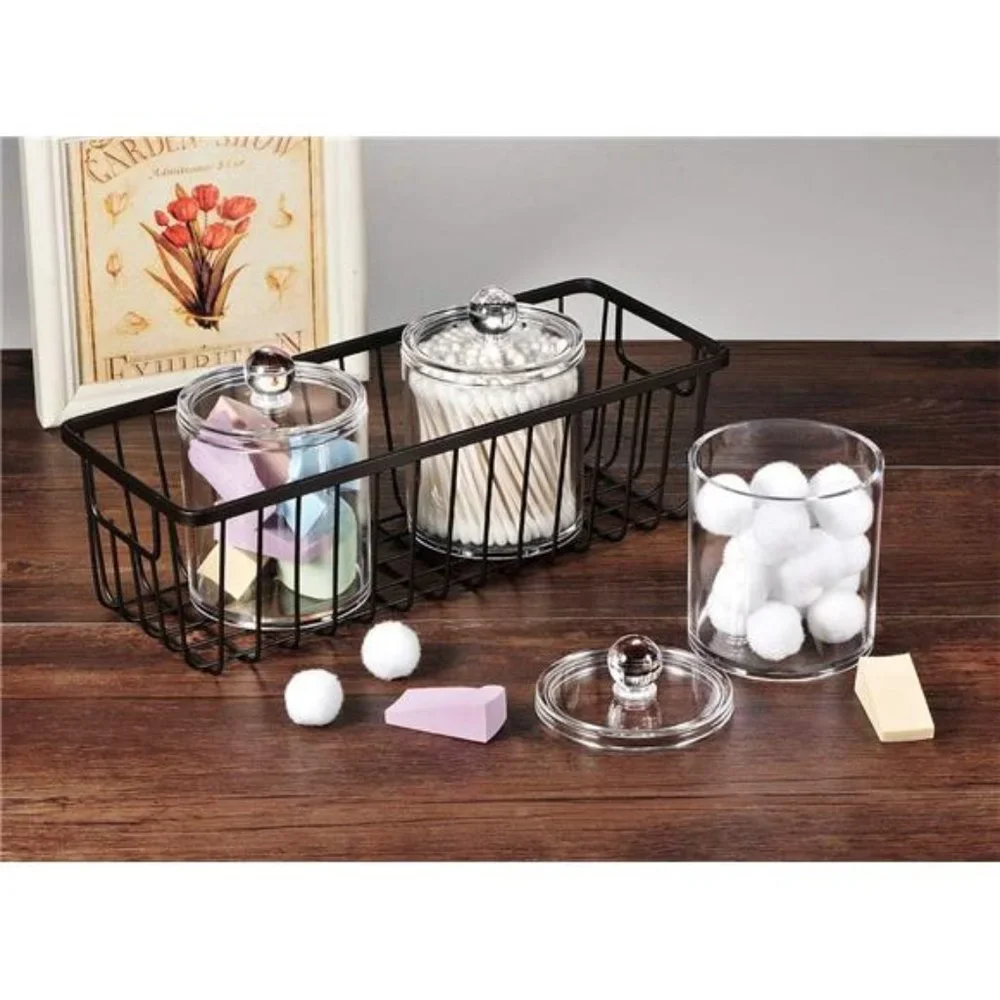 6 Pack of 12 Oz. Holder Storage Canister Clear Plastic Acrylic Jar (Clear)