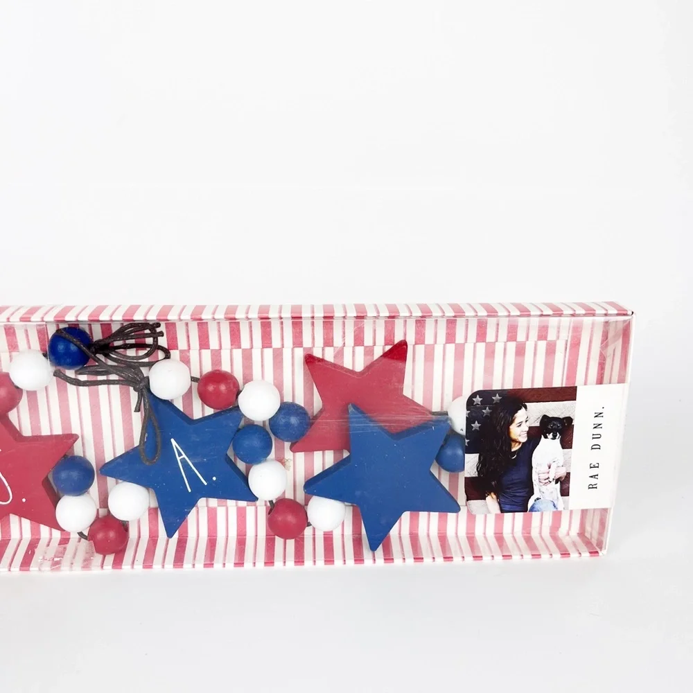 Set of 3 Rae Dunn USA July 4th Red White Blue Stars 45