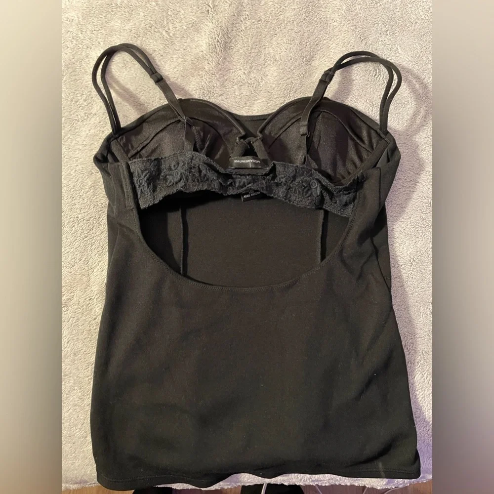 Moda International Black tank top with built in bra