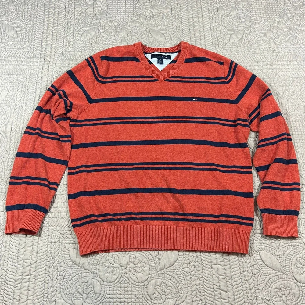 Tommy Hilfiger Mens L 100% Cotton Sweater Algondon Officewear
