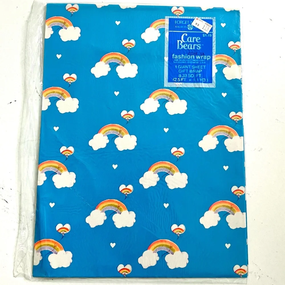 Vintage 80’s Care Bears rainbows wrapping paper