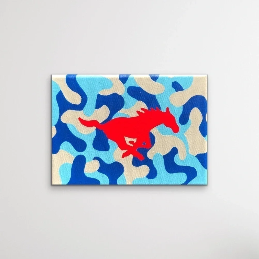 SMU Mustang Camouflage Painting
