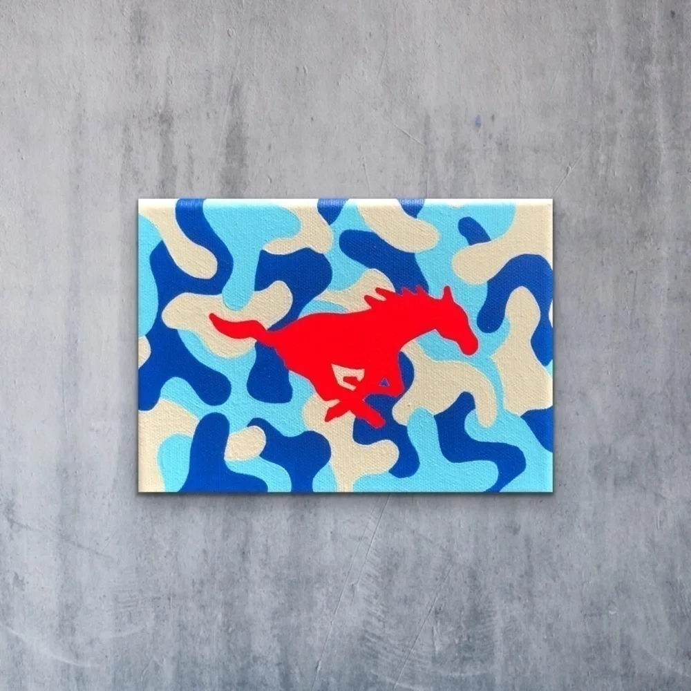 SMU Mustang Camouflage Painting