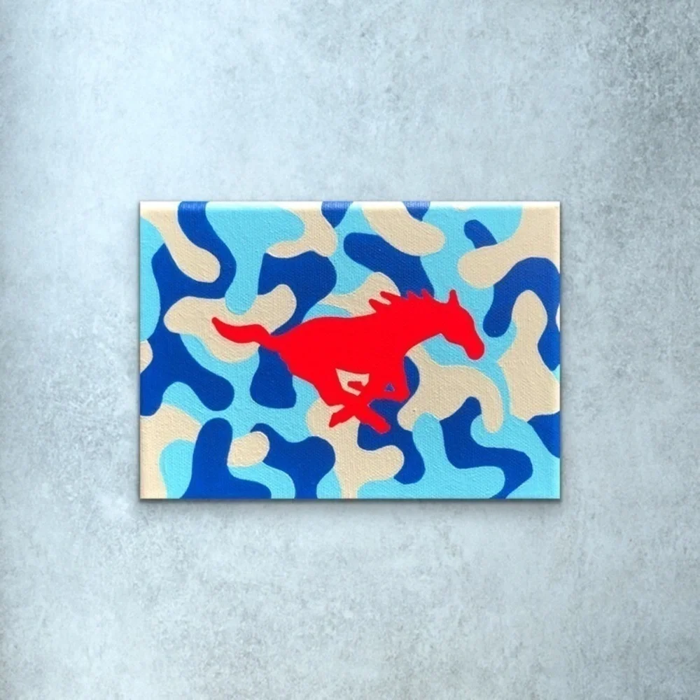 SMU Mustang Camouflage Painting