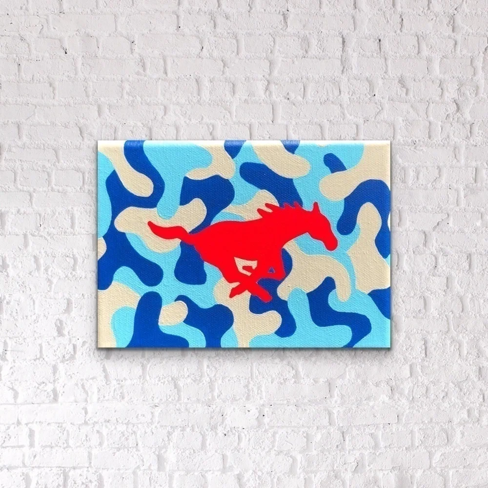 SMU Mustang Camouflage Painting