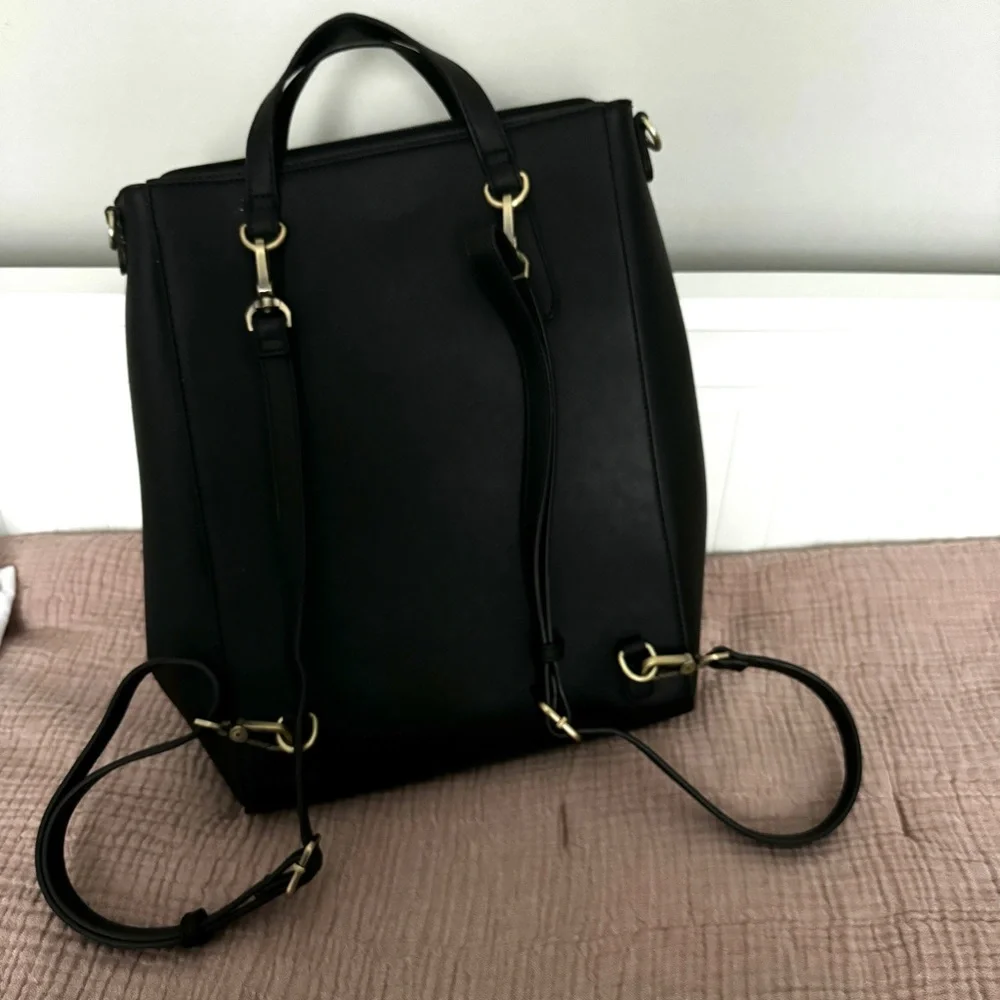 Black Handbag Tote Bag Backpack Work Bag Convertible Shoulder Bag