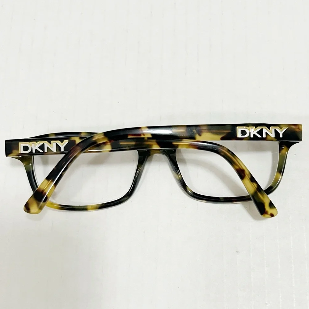 New DKNY Clear Lucite Leopard Print Glasses