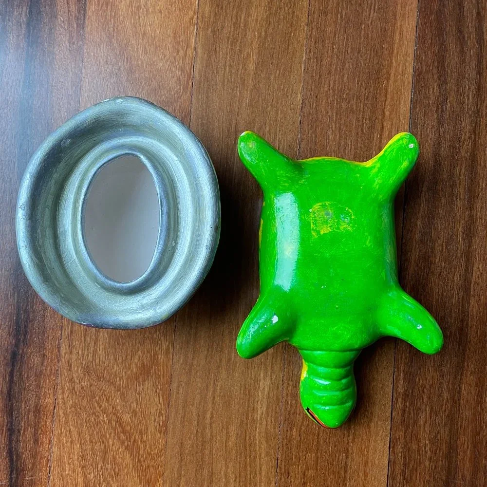 Mexico Folk Art - Turtle Trinket box and Jumping Dolphins figure