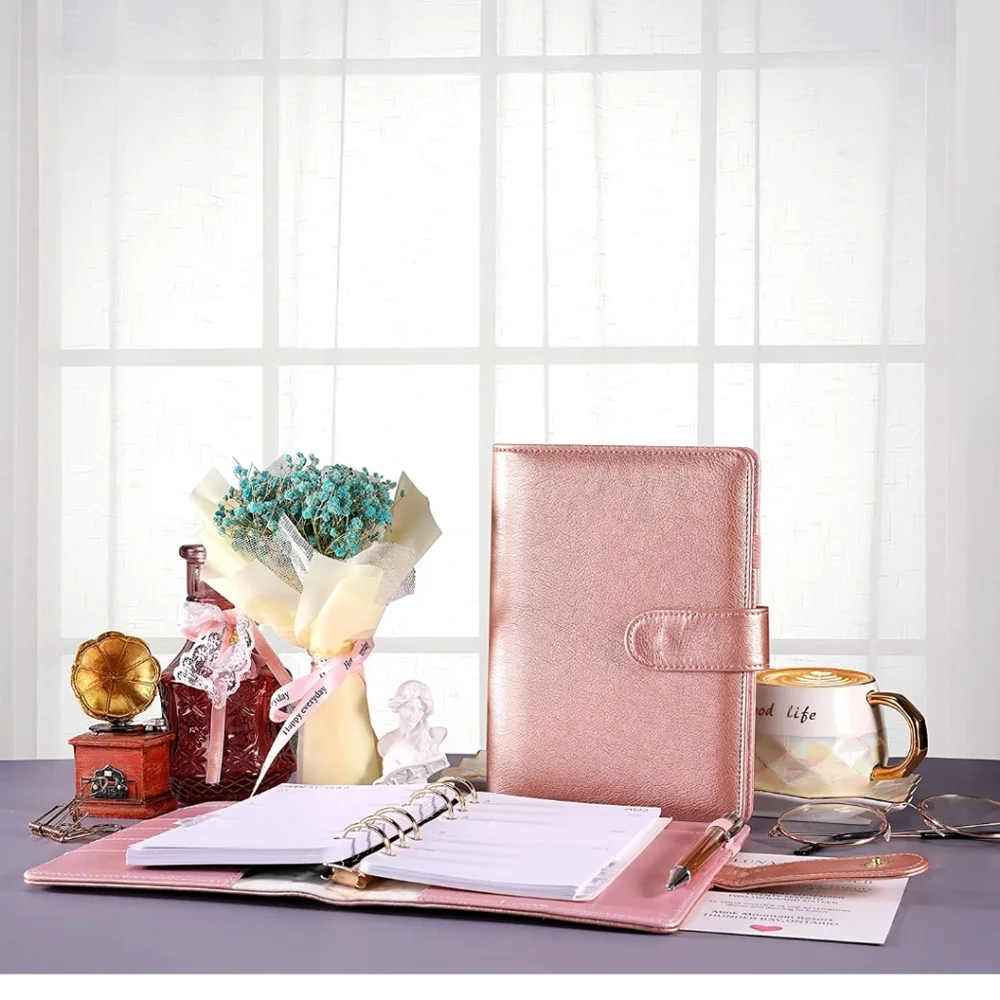 🆓🚚 A6 Binder Cover Rose Gold