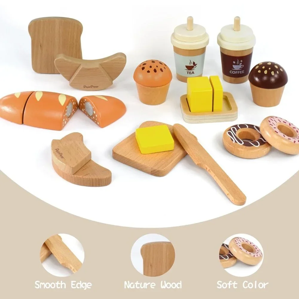 Wooden Bakery Kids Toy Food Playset