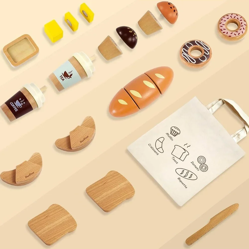 Wooden Bakery Kids Toy Food Playset