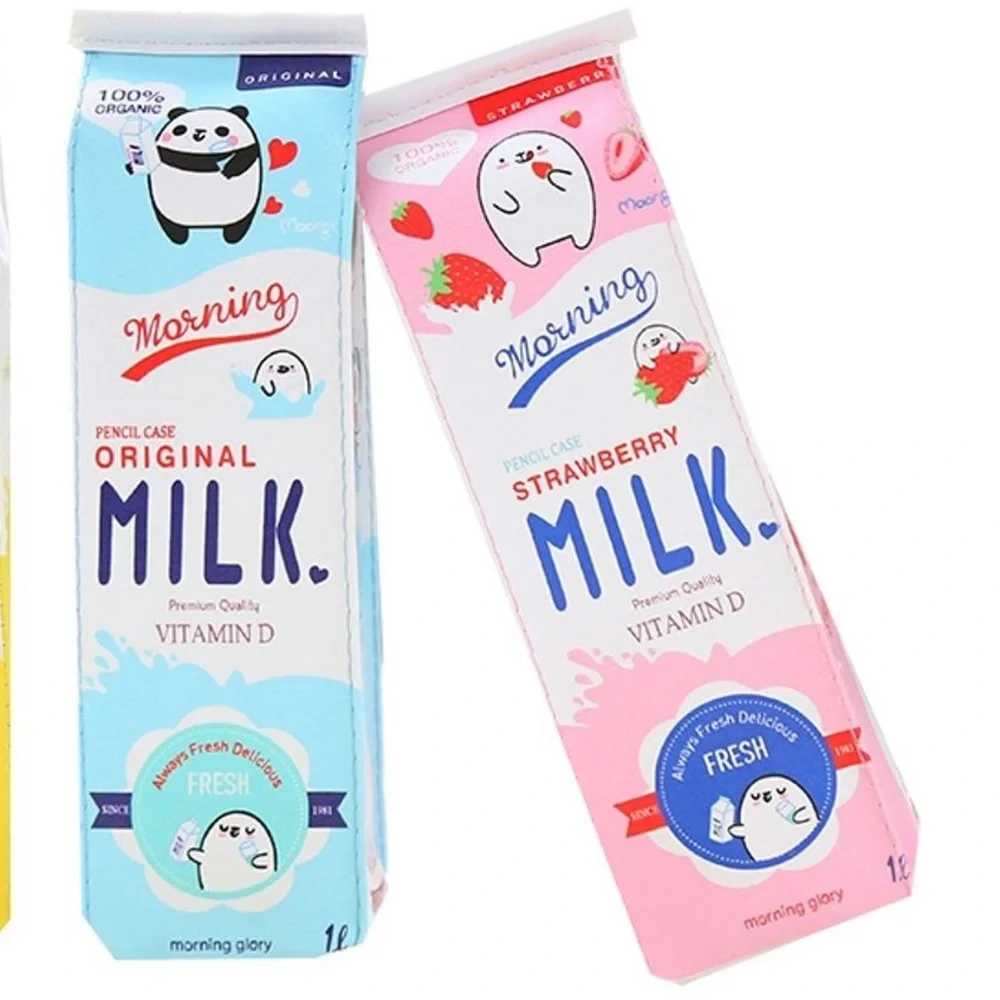 Cute Kawaii Strawberry Milk School Travel Pencil Case Pouch