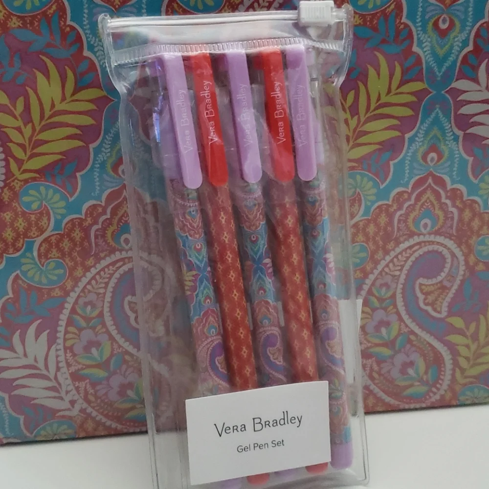 Vera Bradley Journal & Set of 5 Gel Pens Paisley in Paradise