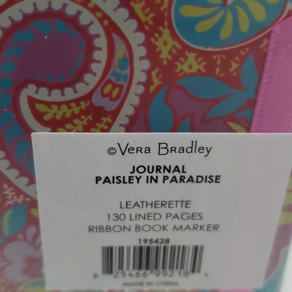 Vera Bradley Journal & Set of 5 Gel Pens Paisley in Paradise