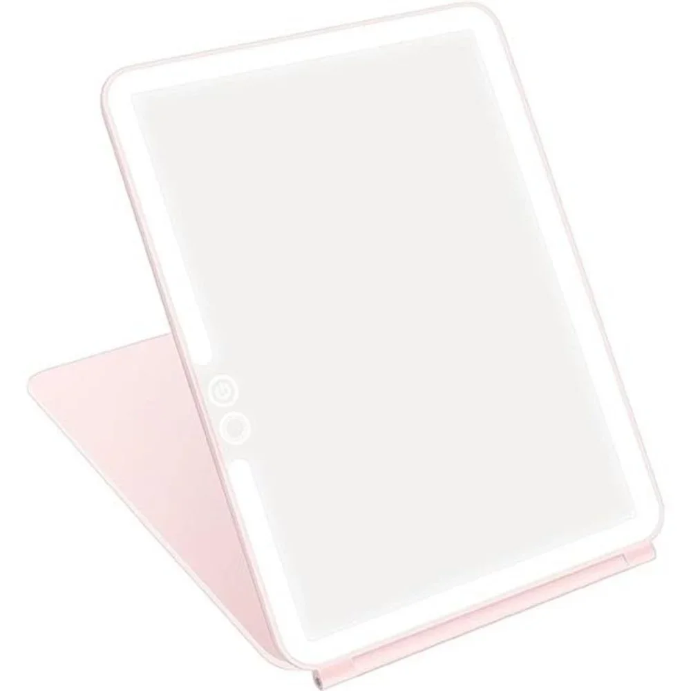 Folding Travel Mirror Lighted Makeup Mirror with 72 LEDs 3 Colors Light Modes