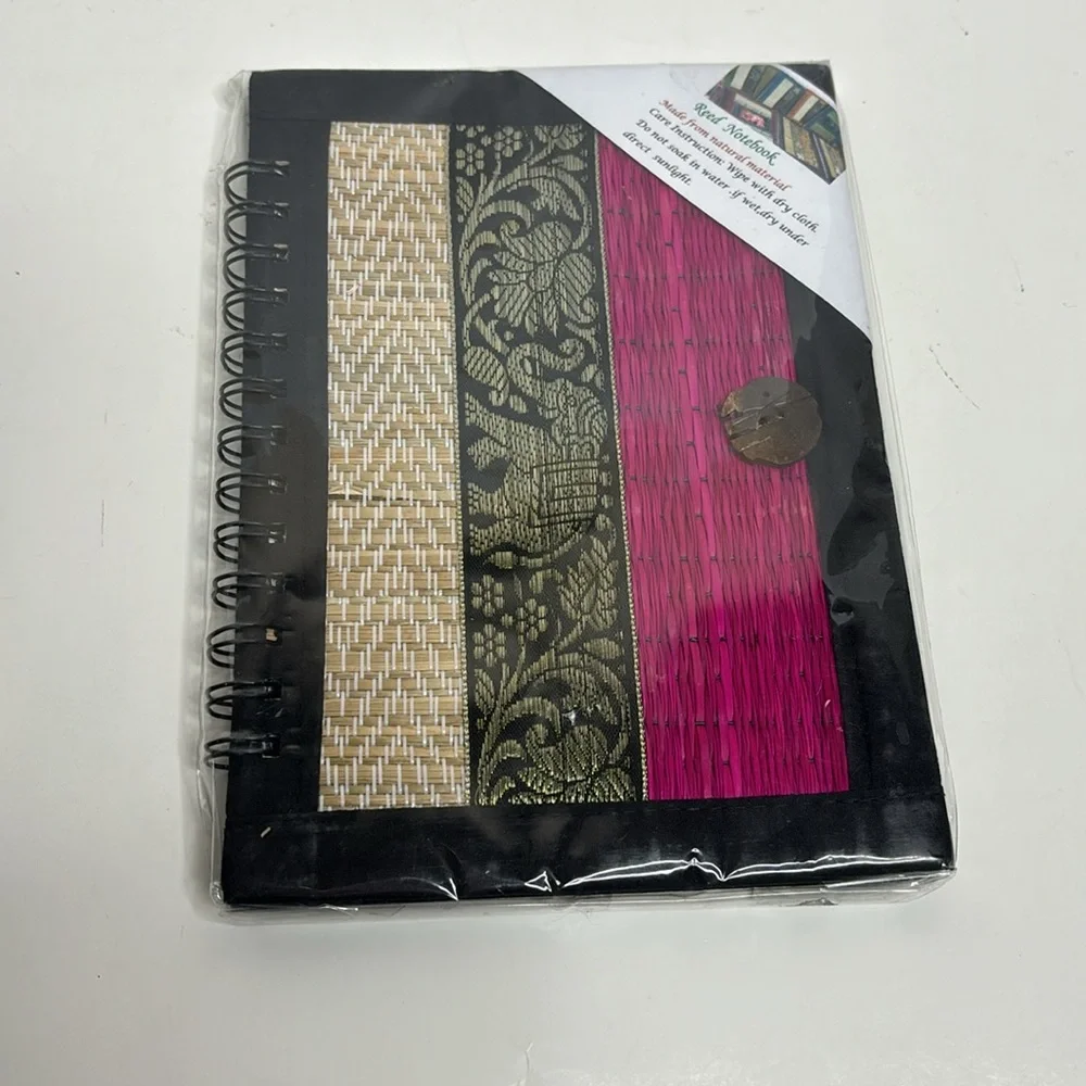 Reed Notebook | Spiral Handmade From Natural Material Paperbook Elephant Design