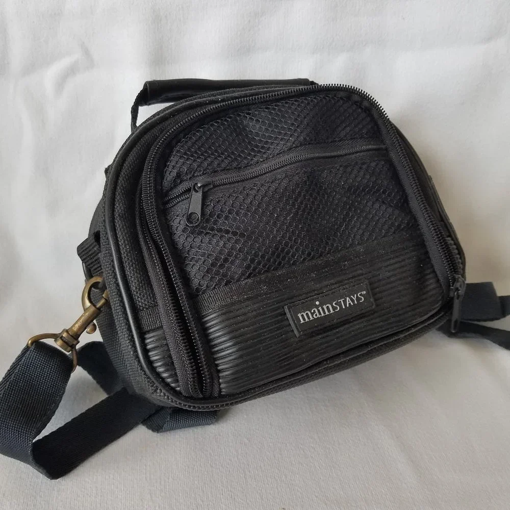 Mainstays Black Camera Bag Strap storage space opens from front
