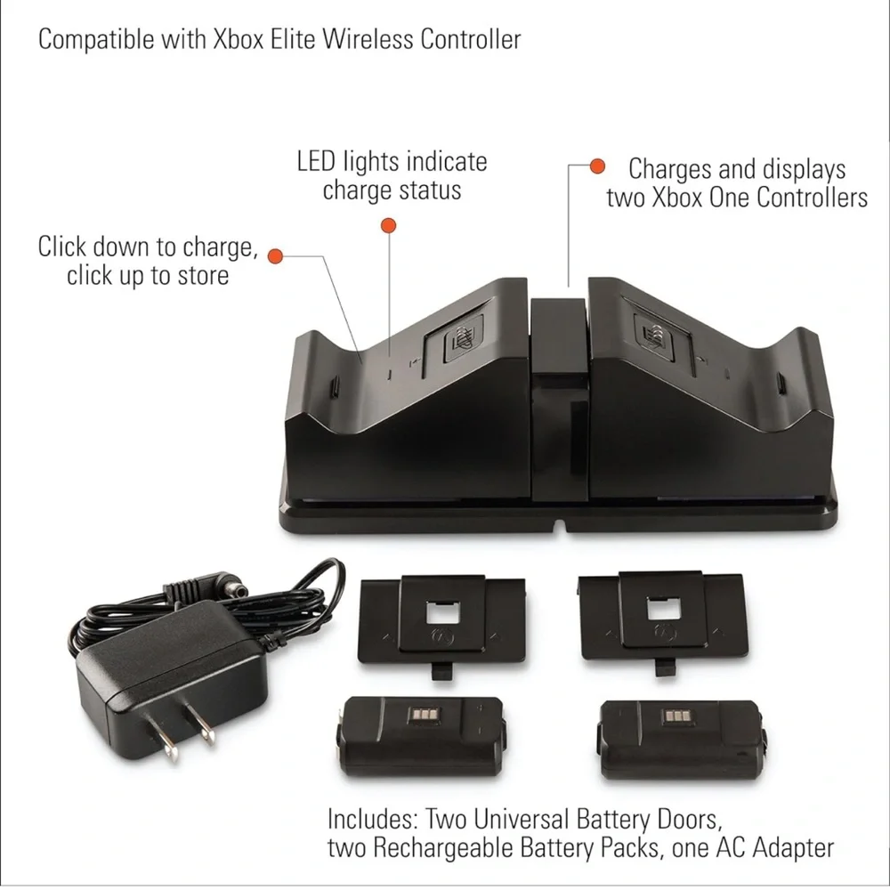 Powers Charging Station with Elite Door for Xbox One-Black NEW
