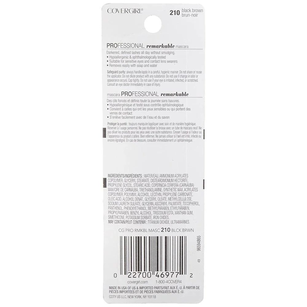 COVERGIRL Professional & Remarkable Mascara Black Brown, Long Lasting, 0.3 Fl Oz