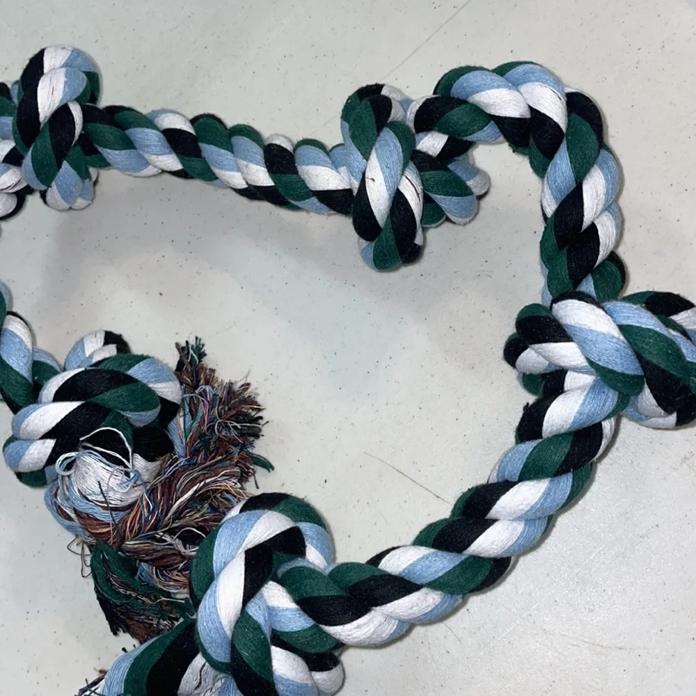 🎉HP🎉NWOT Large Dog 5 Knot Rope Toy Blue & Green