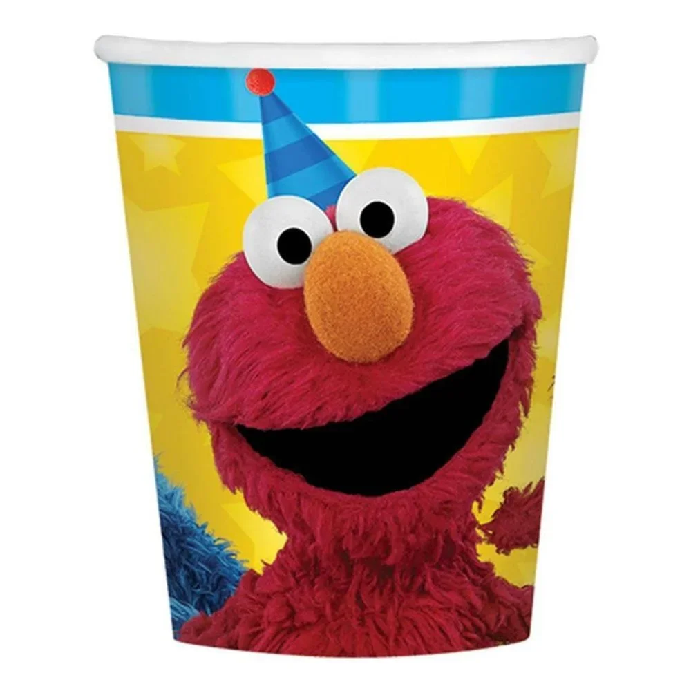 Sesame Street Paper Cups Birthday Party Supplies 8 Per Package 9 oz New