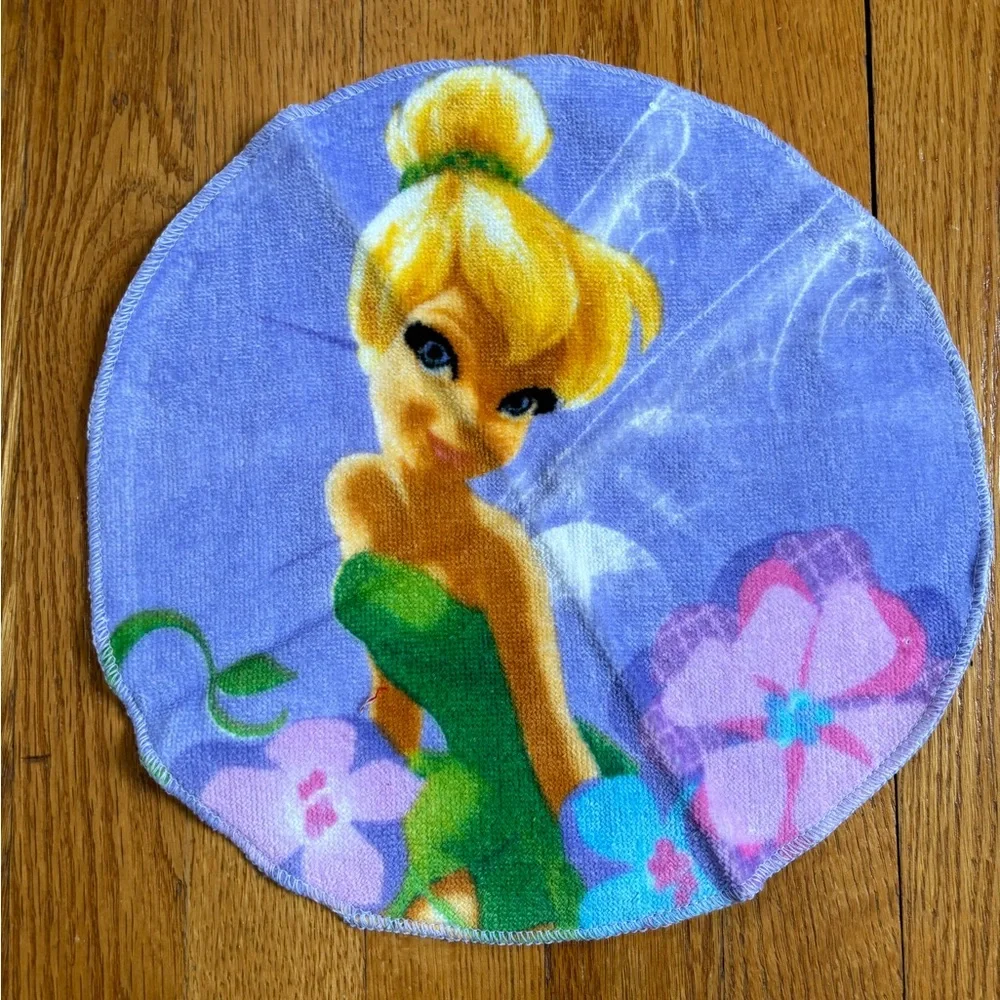 Set of (2) Disney Fairies Tinker Bell Round Washcloths