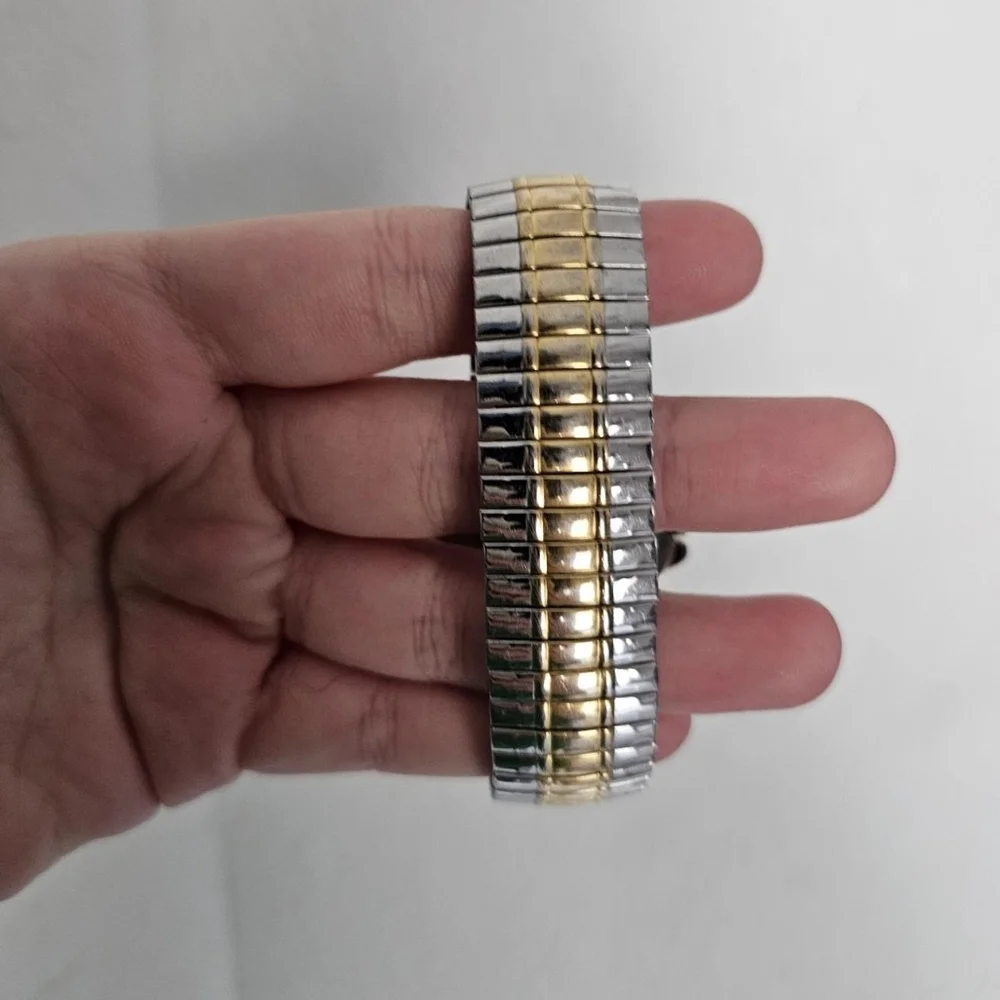 Vintage men's mcgregor huntclub stretchband quartz gold watchStainless steel