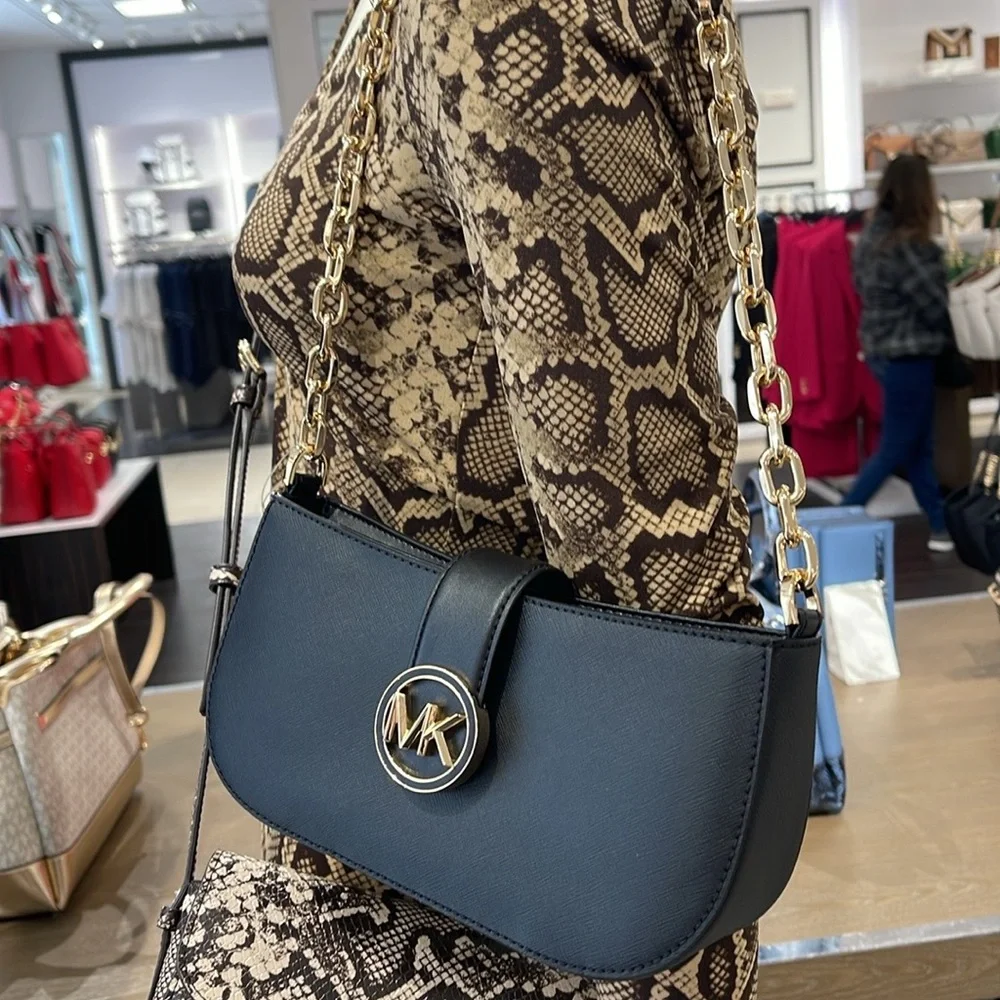 MICHAEL KORS Carmen Small Shoulder Bag Black  NWT