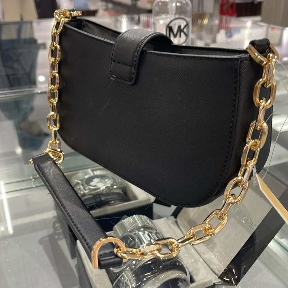 MICHAEL KORS Carmen Small Shoulder Bag Black  NWT