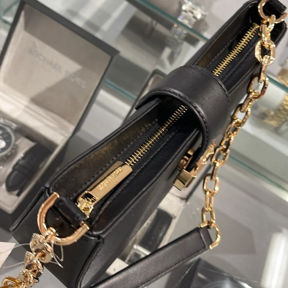 MICHAEL KORS Carmen Small Shoulder Bag Black  NWT