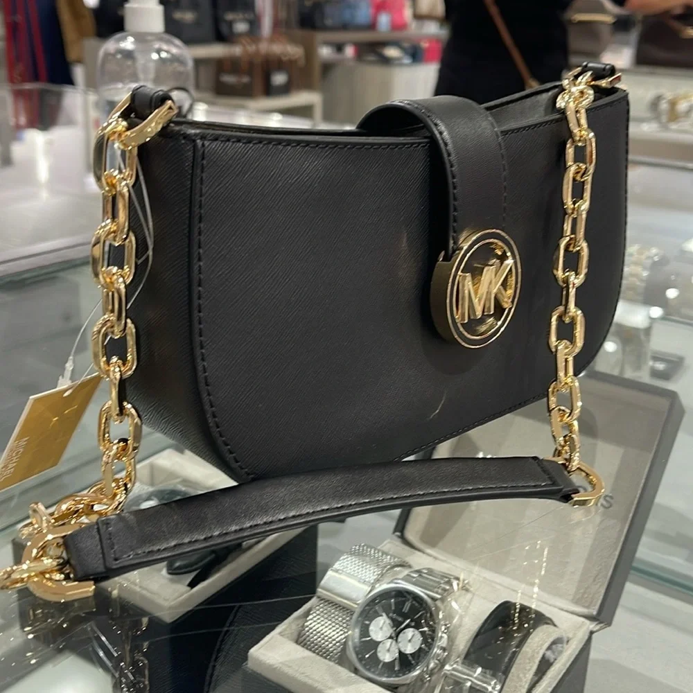 MICHAEL KORS Carmen Small Shoulder Bag Black  NWT