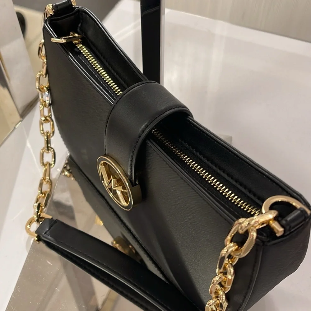 MICHAEL KORS Carmen Small Shoulder Bag Black  NWT
