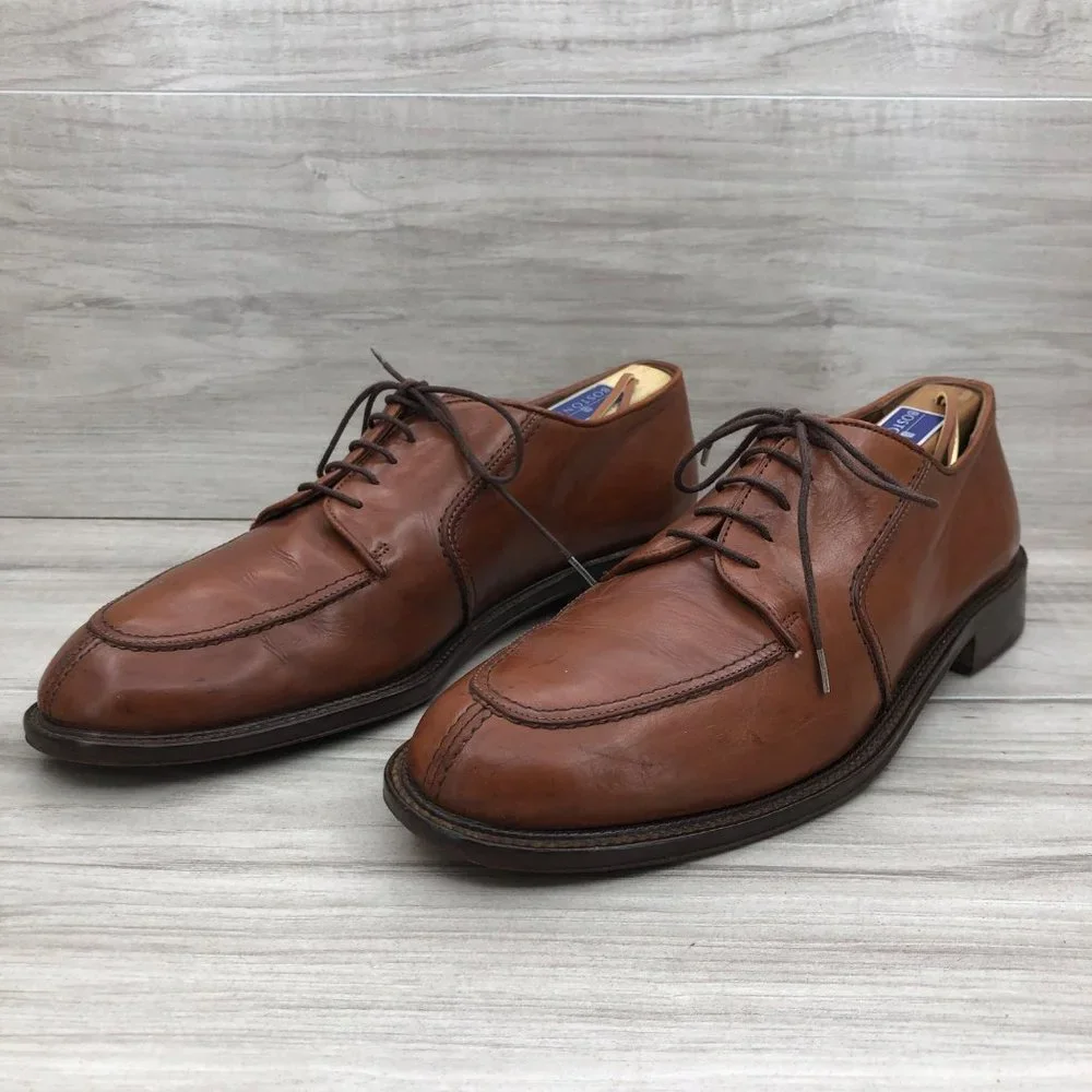 Vito Rufolo Shoes Mens 8.5M Brown Leather Lace Up Derby Oxfords