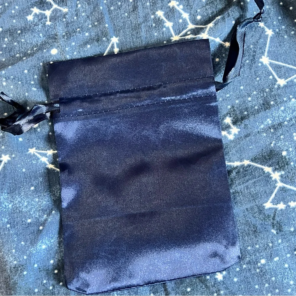 Pretty Navy Blue Satin String Pouches Bundle of 60