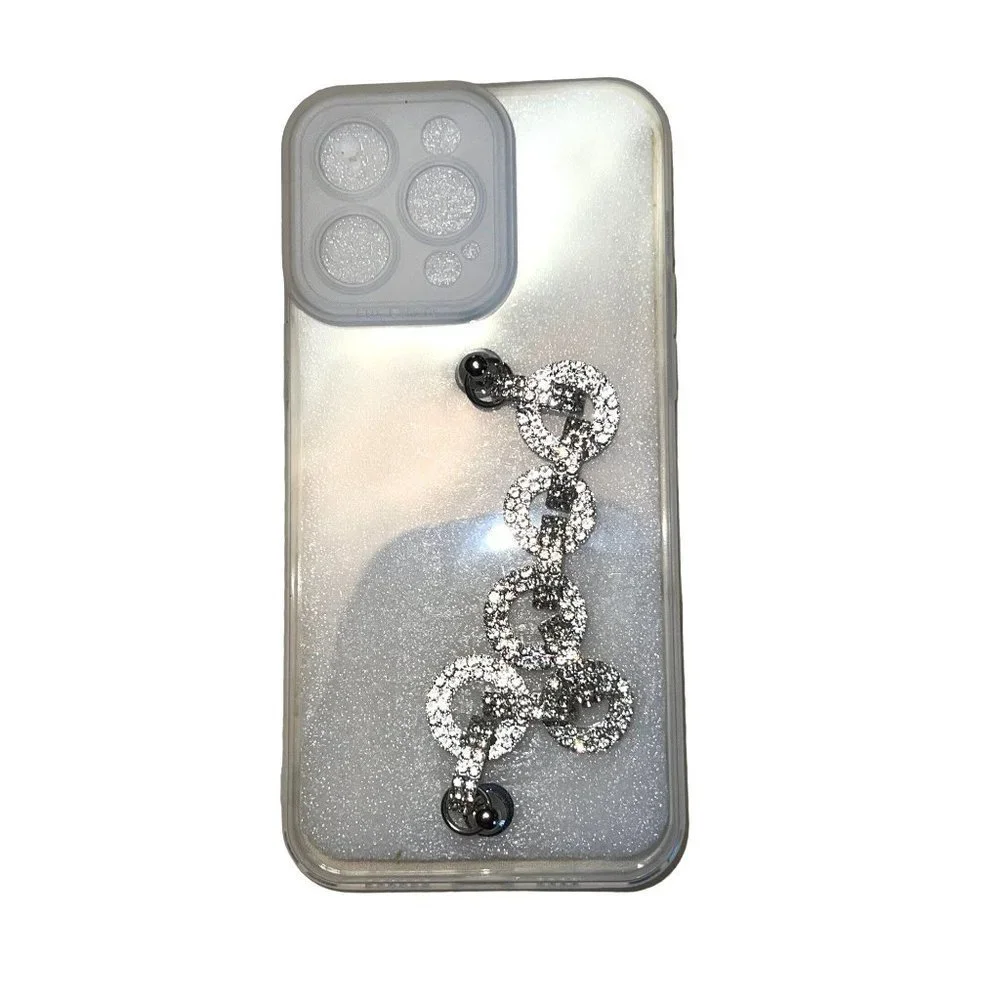 Luxury Clear Diamond Chain Wristband Antifall Soft Case IPhone 14 MaxPro