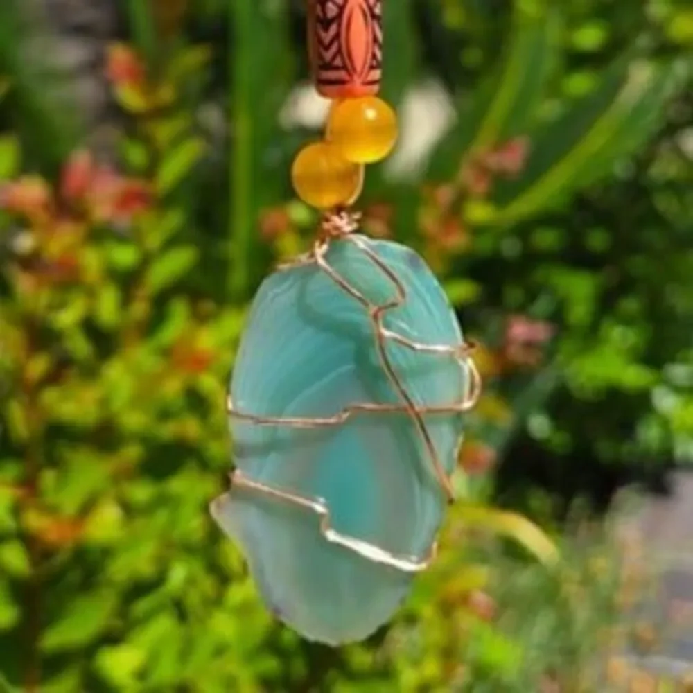 Handmade green agate