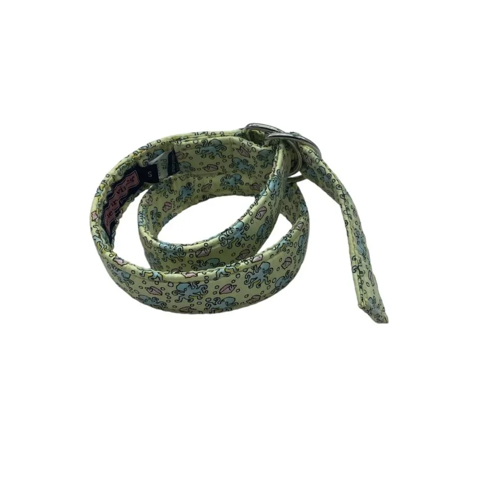 Vineyard Vines D-Ring Belt Kid Size Small 100% Cotton Octopus Shells Multicolor
