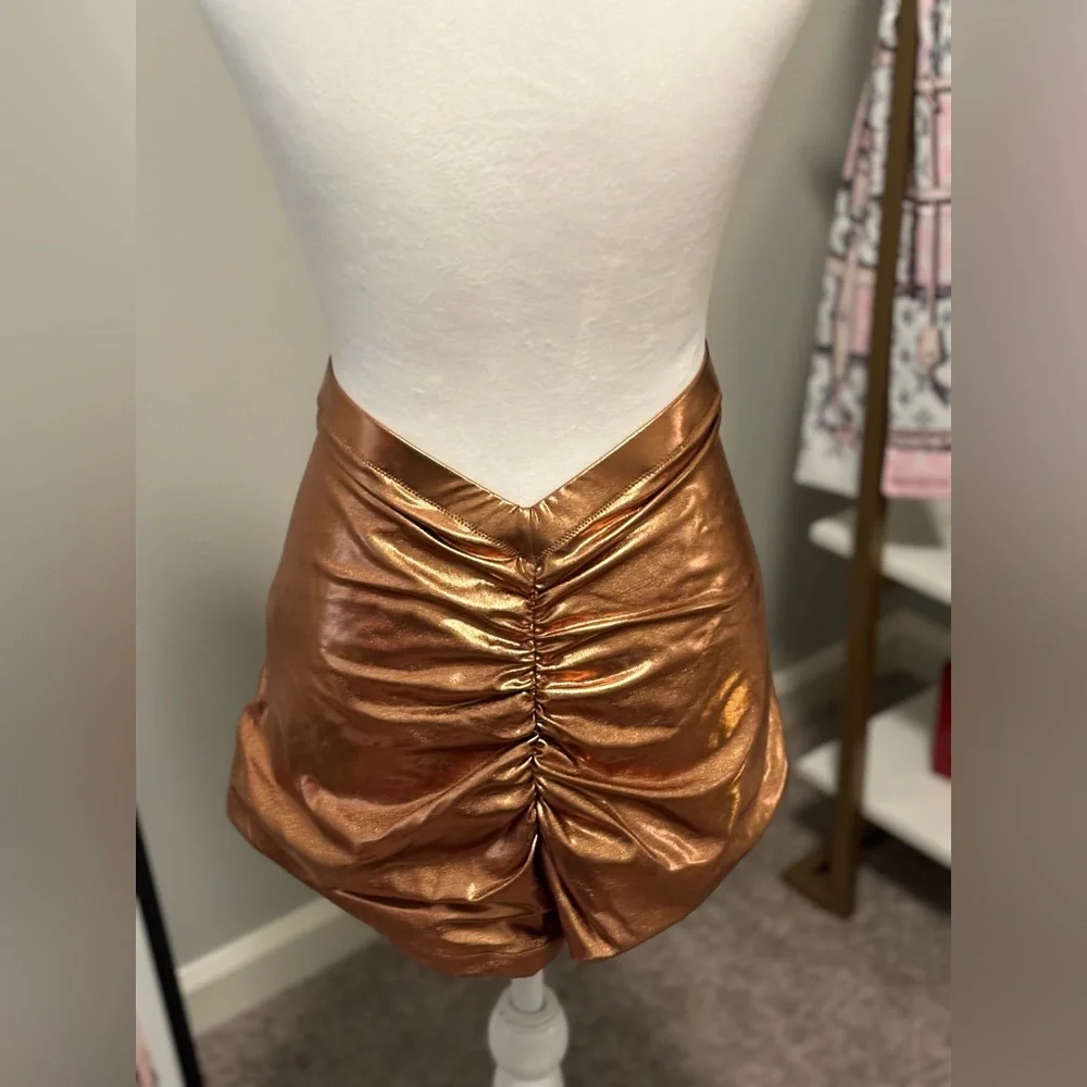 SKIMS METALLIC SWIM V-WAIST SHORT / PENNY / 3X NWT