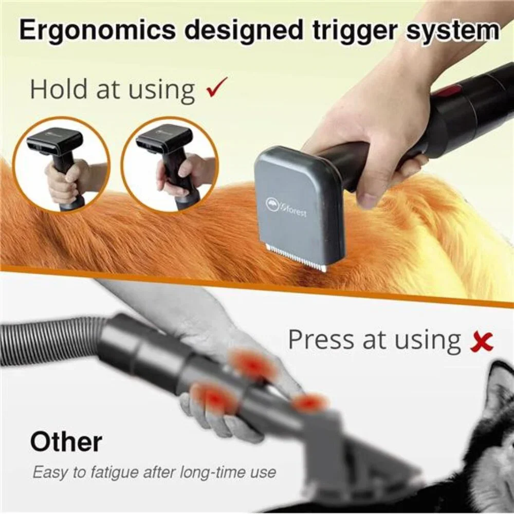 Pet Vacuum Grooming Brush Hair Comb Shedding Deshedding Attachment Tool for Dogs