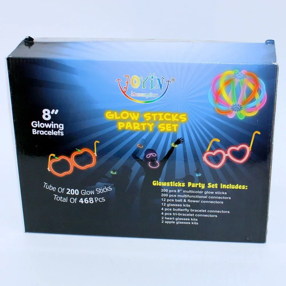 Glow Sticks Bracelets Necklaces Glasses Party Set Favors 7 Colors 468 pcs