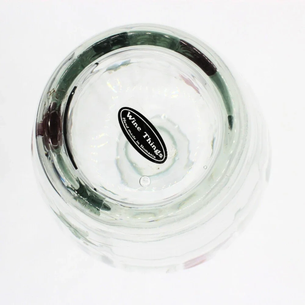 Vintage Large Glass Vase Etched Grape Design Hand Painted Accents by Wine Things