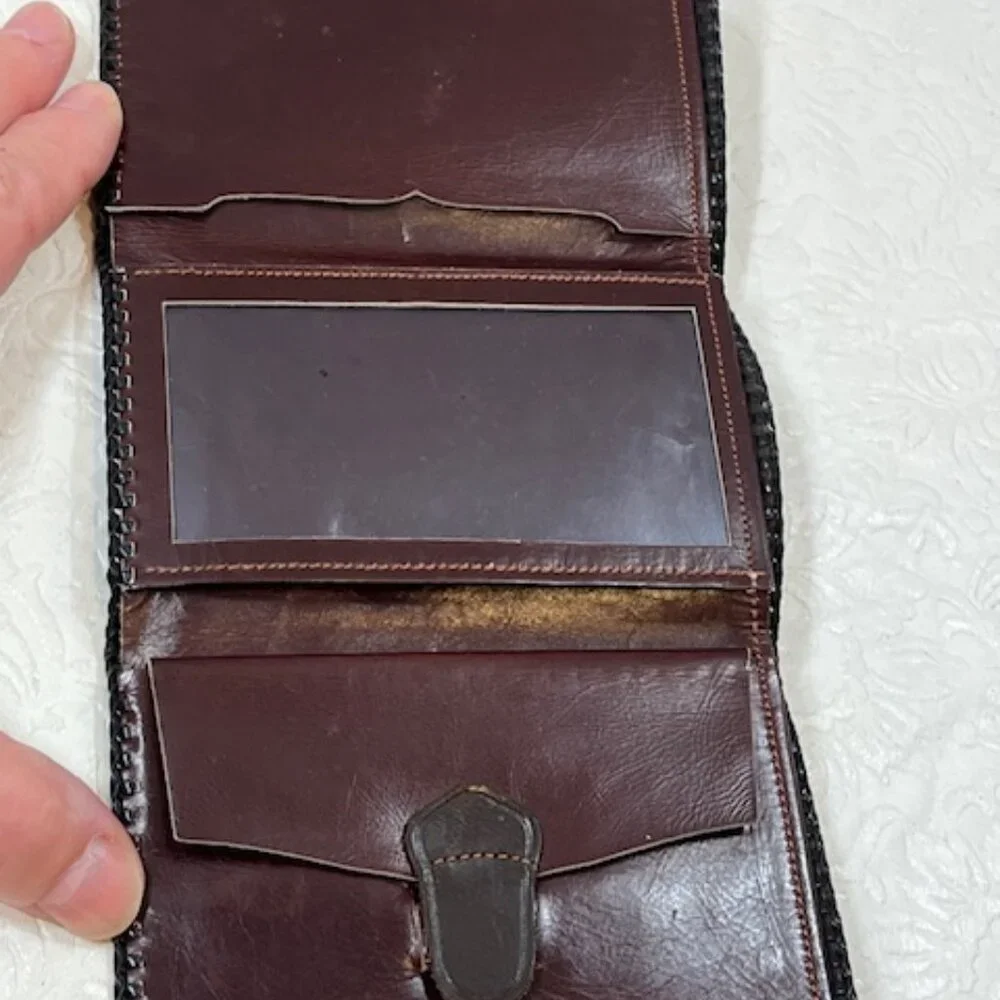 Leather vintage stitched