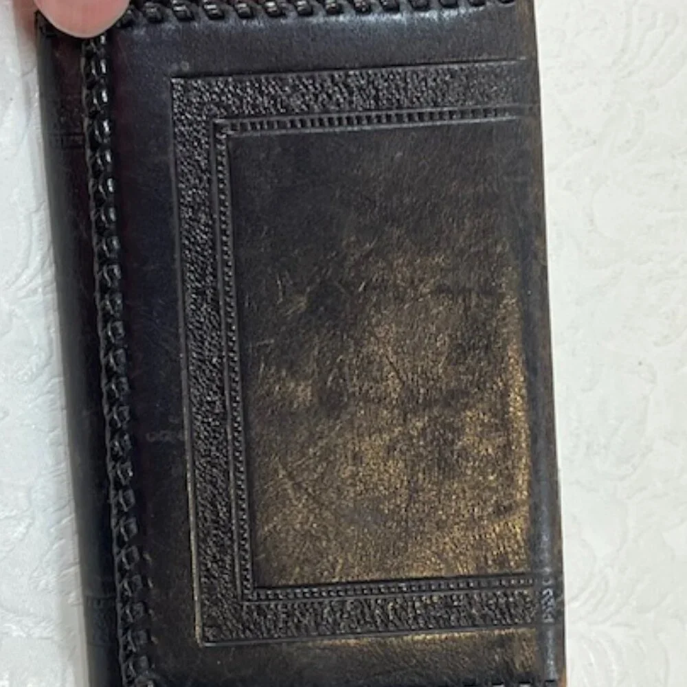 Leather vintage stitched