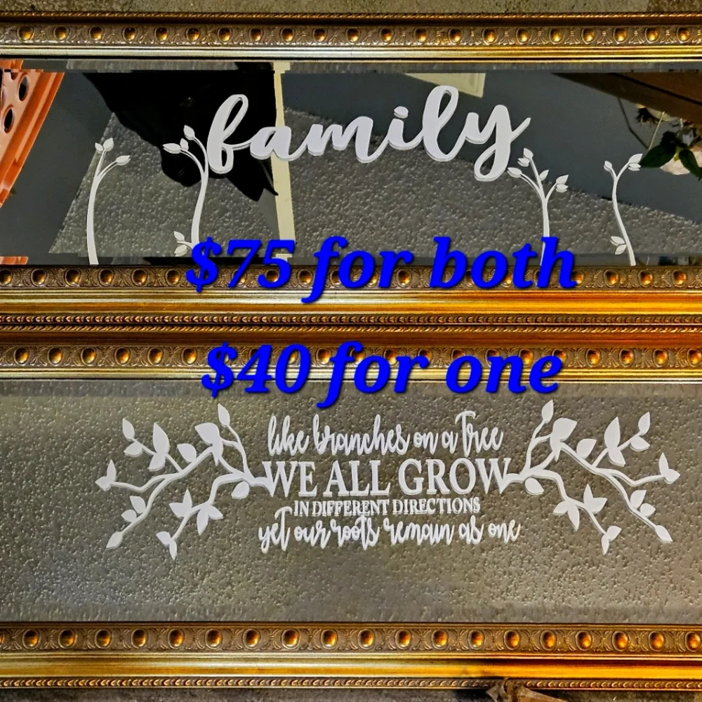 Decorated gold framed mirrors