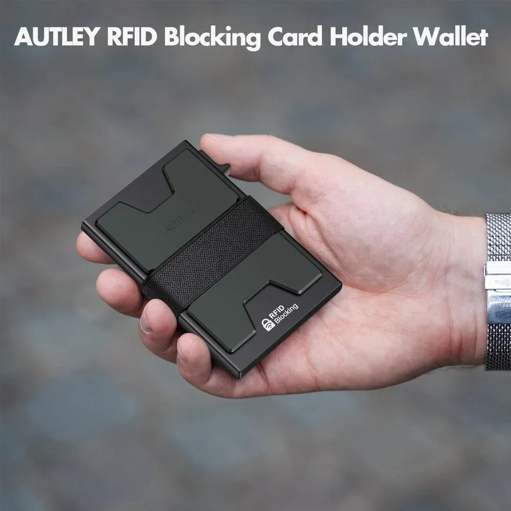 Wallet for Men | RFID Blocking, Cash Band, 12+ Cards Storage (Black)