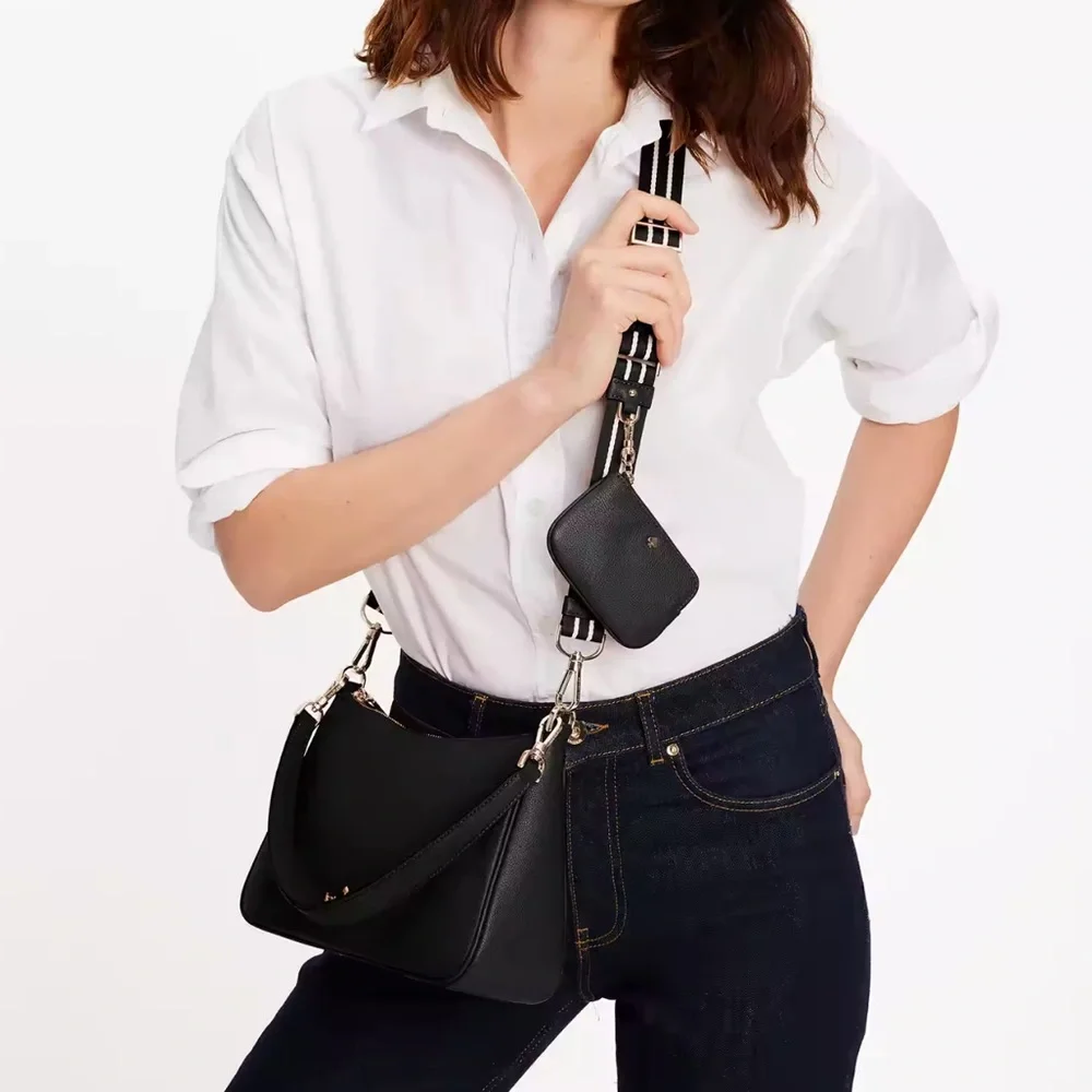 Kate Spade Rosie Shoulder Bag With Tech Attachment AirPod  Black  NWT