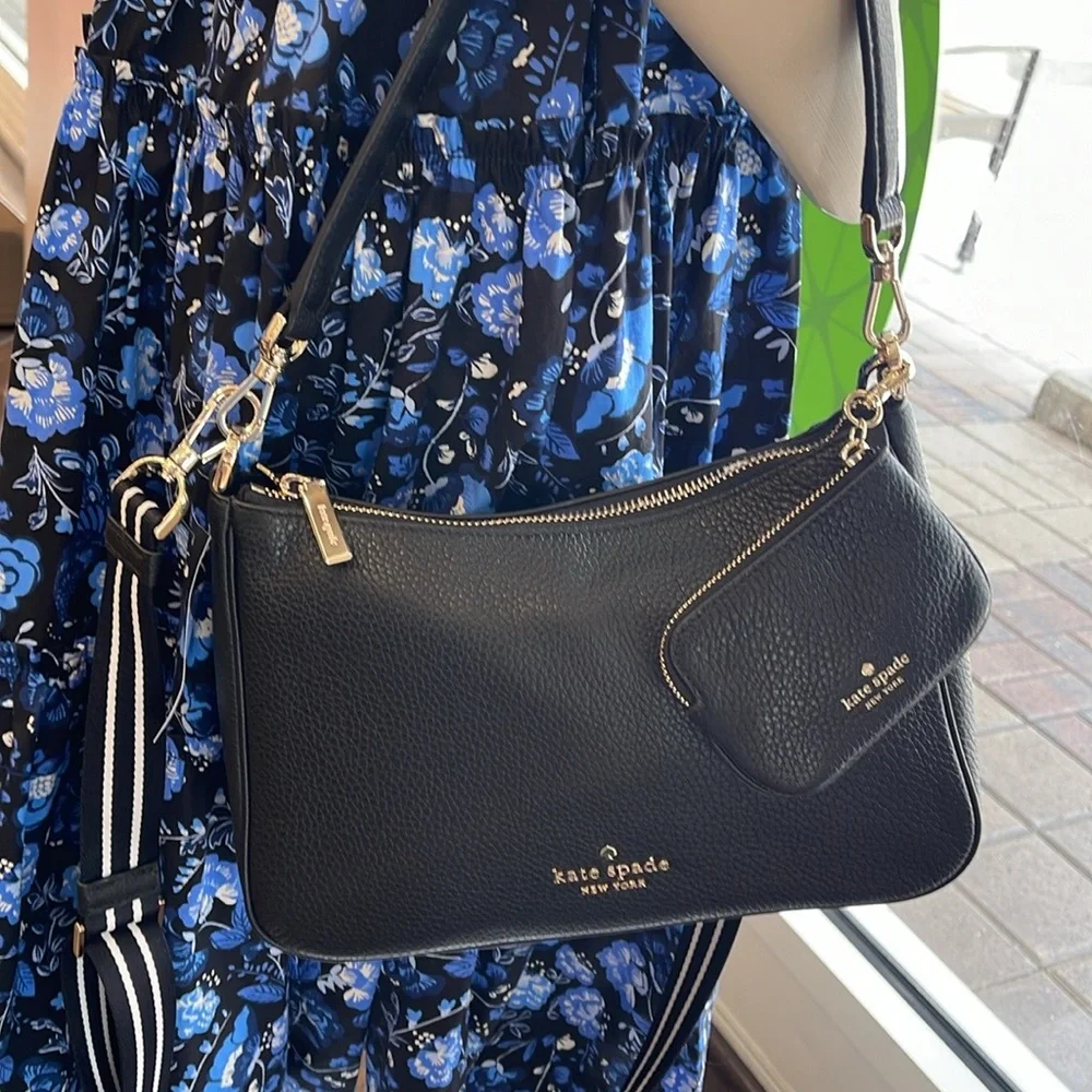 Kate Spade Rosie Shoulder Bag With Tech Attachment AirPod  Black  NWT